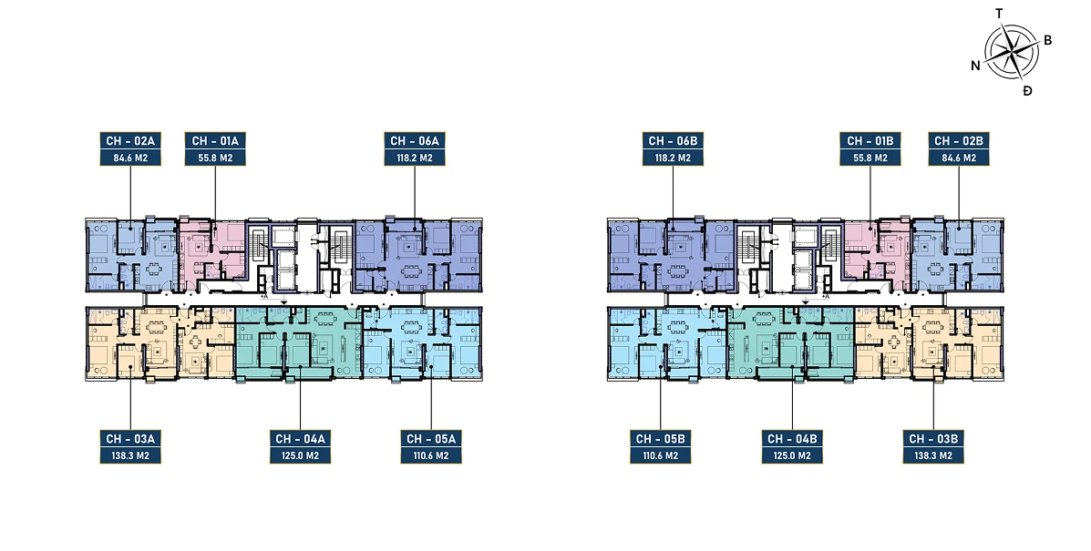 Mặt bằng tầng lẻ